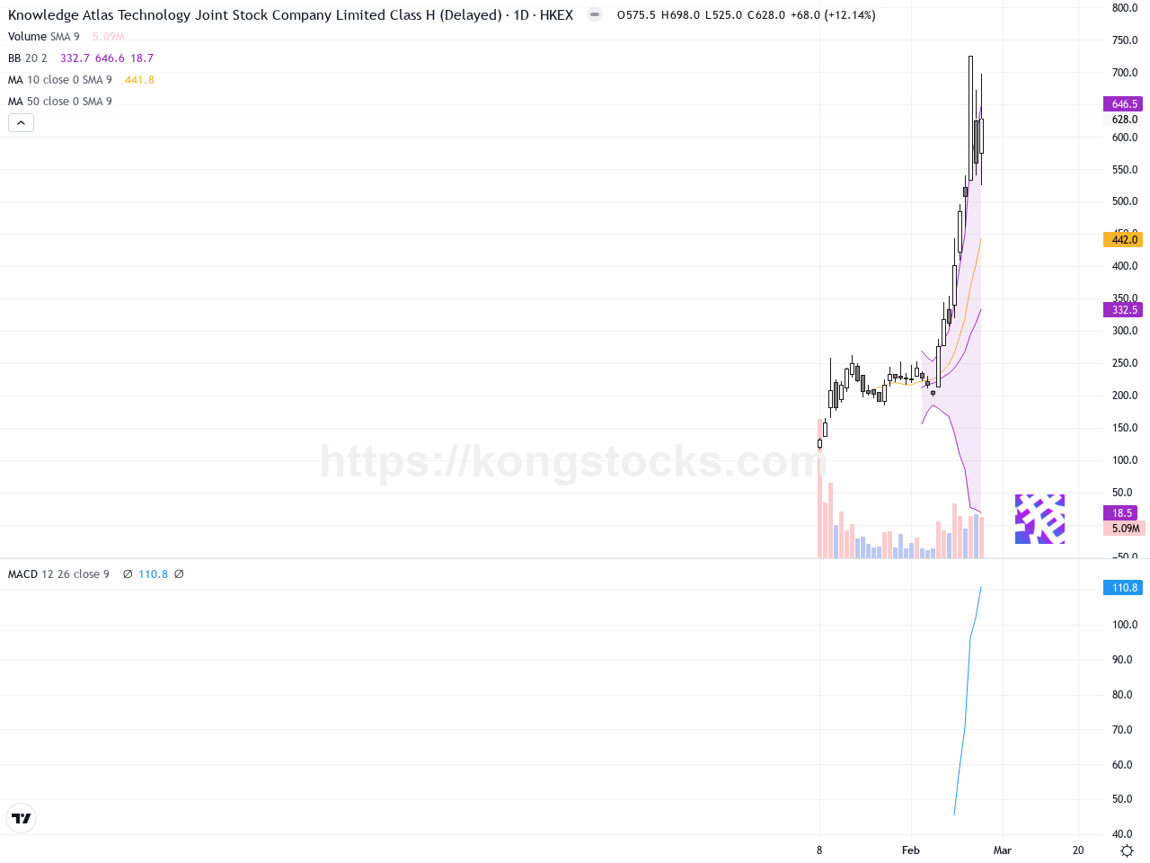智譜(02513.HK): 股價回落後技術面進入整固期，關注支撐和阻力位置